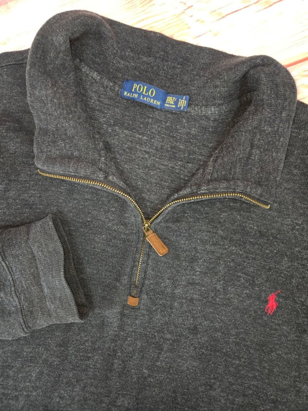 Polo Ralph Lauren Mens 2XLT Gray 1/4 Zip Sweater 2XLT